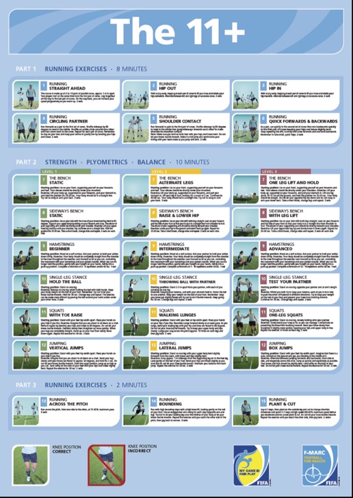 Pre season injuries prevention - FIFA 11+